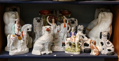 Lot 120 - Four pairs of 19th century Staffordshire...