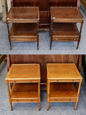 Lot 1373 - A pair of reproduction mahogany bedside tables,...