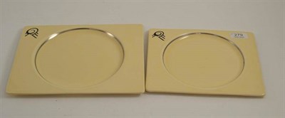 Lot 279 - Two Clarice Cliff ";Biarritz"; square plate