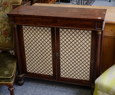 Lot 1236 - A Regency mahogany grille fronted chiffonier,...
