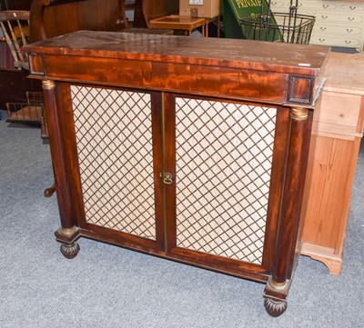 Lot 1236 - A Regency mahogany grille fronted chiffonier,...