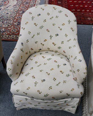 Lot 1267 - A small Victorian nursing chair, later covered...