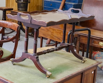 Lot 1412 - A mahogany occasional table, the twin-handled...