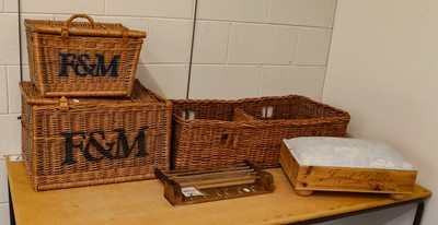 Lot 381 - Two Fortnum & Mason wicker hampers, a large...