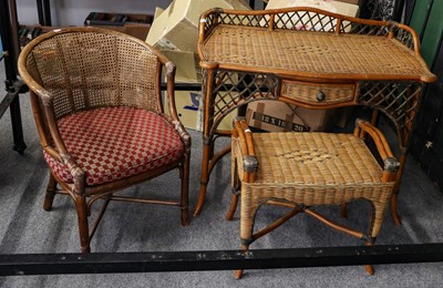 Lot 1363 - A 20th century wicker dressing table and...