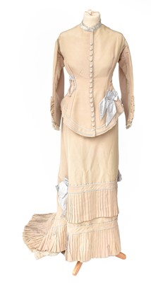 Lot 2035 - A 19th Century Cream Silk Two Piece Costume,...