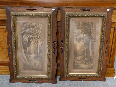 Lot 1246 - A pair of prints in carved frames