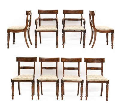 Lot 808 - A Set of Eight (6+2) George IV Mahogany Dining...