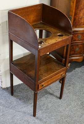 Lot 1226 - A George III mahogany washstand with single...