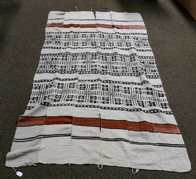 Lot 1266 - Brown and black striped Morroccan blanket