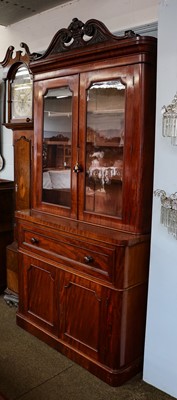 Lot 1090 - A Victorian mahogany secretaire bookcase, the...