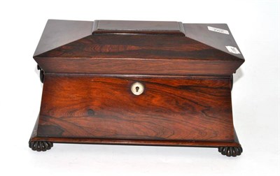 Lot 292 - A 19th century rosewood sarcophagus form tea caddy, 35cm wide