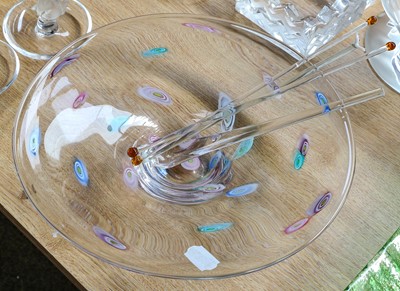 Lot 252 - A Dartington glass bowl with coloured...