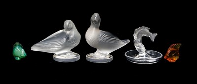 Lot 445 - Two modern Lalique models of ducks (both a/f);...