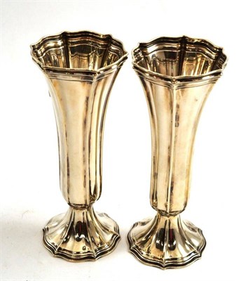 Lot 296 - A pair of silver vases