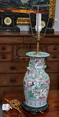 Lot 397 - A 19th century Chinese famille rose vase,...