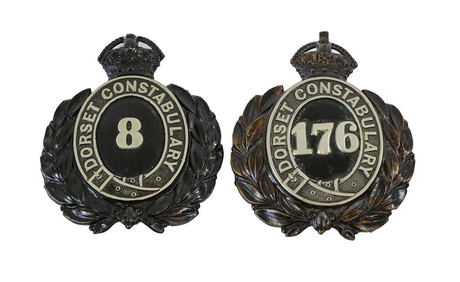 Lot 82 - Two Dorset Constabulary Helmet Plates,...