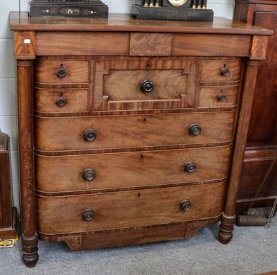 Lot 1278 - A William IV mahogany Scotch chest with...