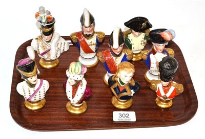 Lot 302 - Six Kaiser ceramic soldier busts and three Continental soldier busts