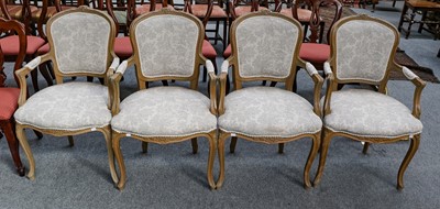 Lot 1260 - A set of four reproduction French fauteuils