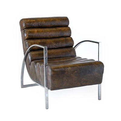 Lot 330 - A Modern Leather and Chrome Lounge Chair, 2009,...