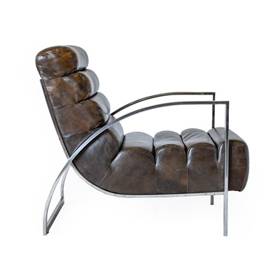 Lot 330 - A Modern Leather and Chrome Lounge Chair, 2009,...