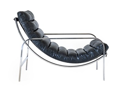 Lot 331 - A Modern Leather and Chrome Lounge Chair, 2009,...