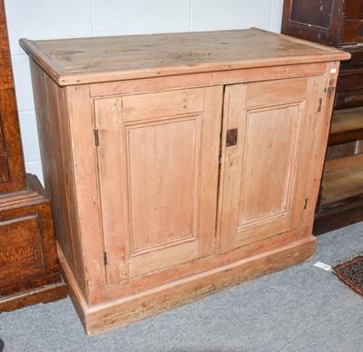 Lot 1212 - A Victorian pine farmhouse kitchen two door...