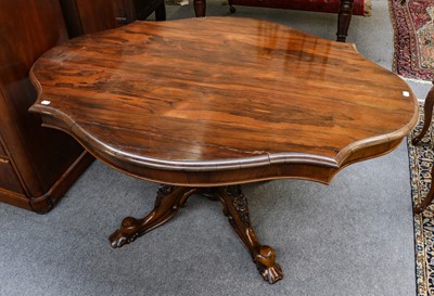Lot 1225 - A Victorian rosewood breakfast table, the...