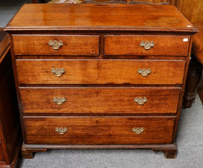Lot 1249 - An 18th century oak four-height straight front...