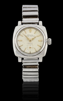 Lot 2358 - Rolex: A Stainless Steel Cushion Shaped Wristwatch