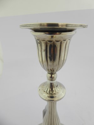 Lot 2092 - A Pair of George III Silver Candlesticks