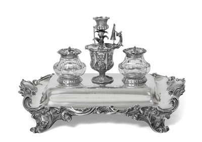 Lot 2107 - A Victorian Silver Inkstand