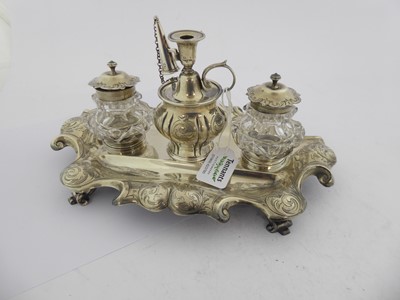Lot 2108 - A Victorian Silver Inkstand