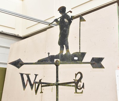 Lot 1387 - A weather vane surmounted with a figure of a...