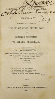 Lot 124 - NAISMITH (John) Elements of Agriculture . . ....