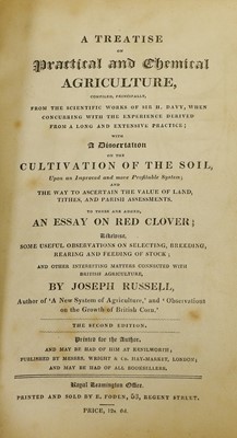 Lot 138 - RUSSELL (Joseph) A New System of Agriculture,...