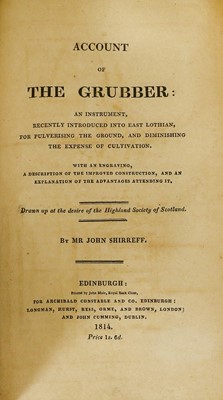 Lot 140 - SHIRREFF (John) An Account of the Grubber, an...