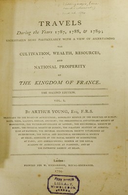 Lot 173 - YOUNG (Arthur) Travels During the Years 1787,...