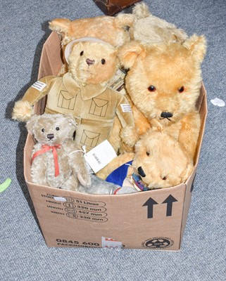 Lot 334 - Seven assorted circa 1950s and later teddy...