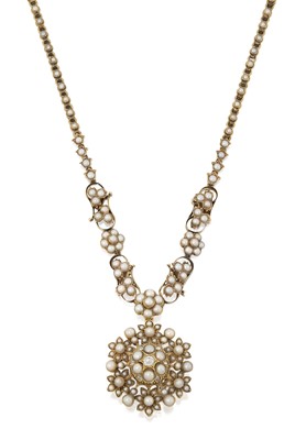 Lot 2293 - An Edwardian Split Pearl and Diamond Necklace