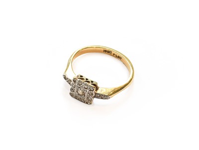 Lot 363 - A diamond cluster ring, stamped '18CT' and...