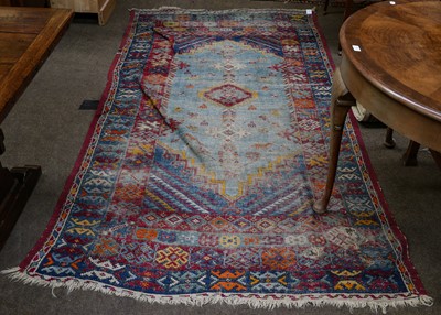 Lot 1004 - A Morrocan Berber rug, the sky blue field of...