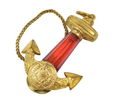 Lot 22 - A Gilt-Metal Mounted Ruby Coloured Glass Scent-...