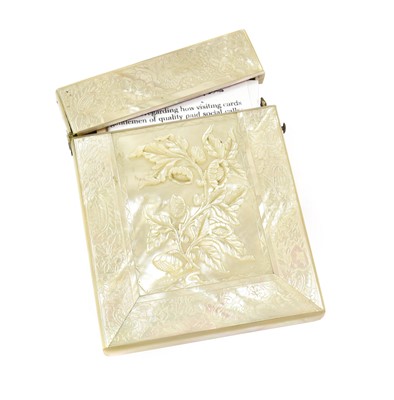 Lot 16 - A Victorian Mother-of-Pearl Card-Case, Last...