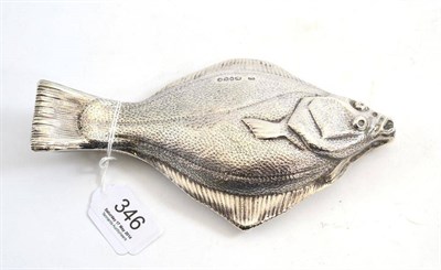 Lot 346 - A silver fish shaped necessaire with hinged mirror modelled as a plaice,  London 1881