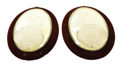 Lot 82 - A Pair of Mirrored Wall-Pockets, each oval,...