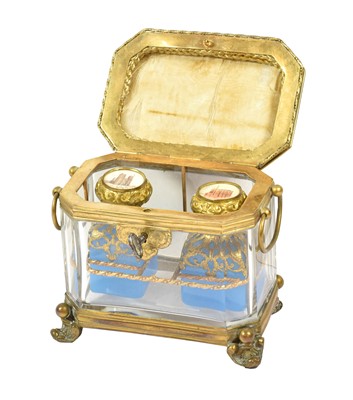 Lot 84 - A Gilt-Metal and Porcelain Mounted Glass...