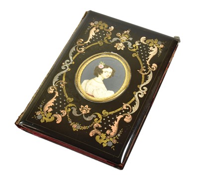 Lot 46 - A Victorian Gilt-Metal Inlaid Notebook, oblong,...