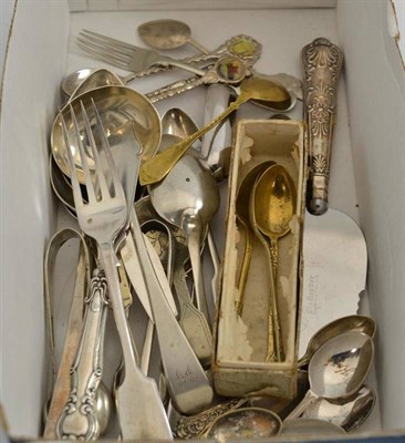 Lot 351 - Quantity of silver spoons and other cutlery